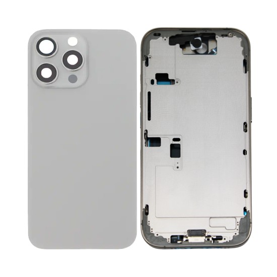 Tampa Traseira+Frame+Flex Apple iPhone 16 Pro com  Wireless Charge+Flashlight Flex Titânio Natural